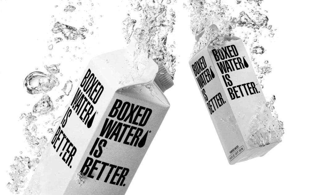 Product photo of cartons of boxed water.